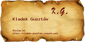 Kladek Gusztáv névjegykártya