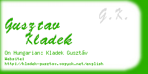 gusztav kladek business card
