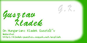 gusztav kladek business card